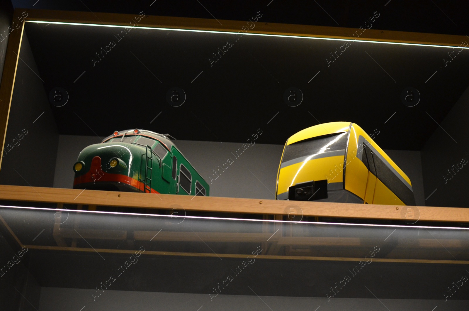 Photo of Utrecht, Netherlands - July 23, 2022: Models of old trains on display in Spoorwegmuseum