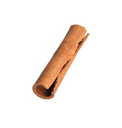 Photo of One aromatic cinnamon stick isolated on white