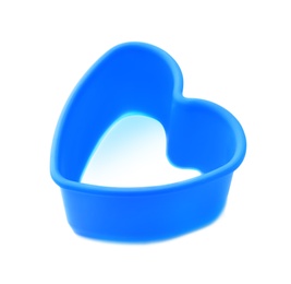 Heart shaped cookie cutter on white background