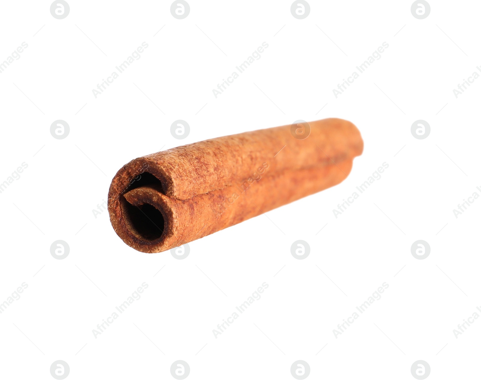 Photo of One aromatic cinnamon stick isolated on white