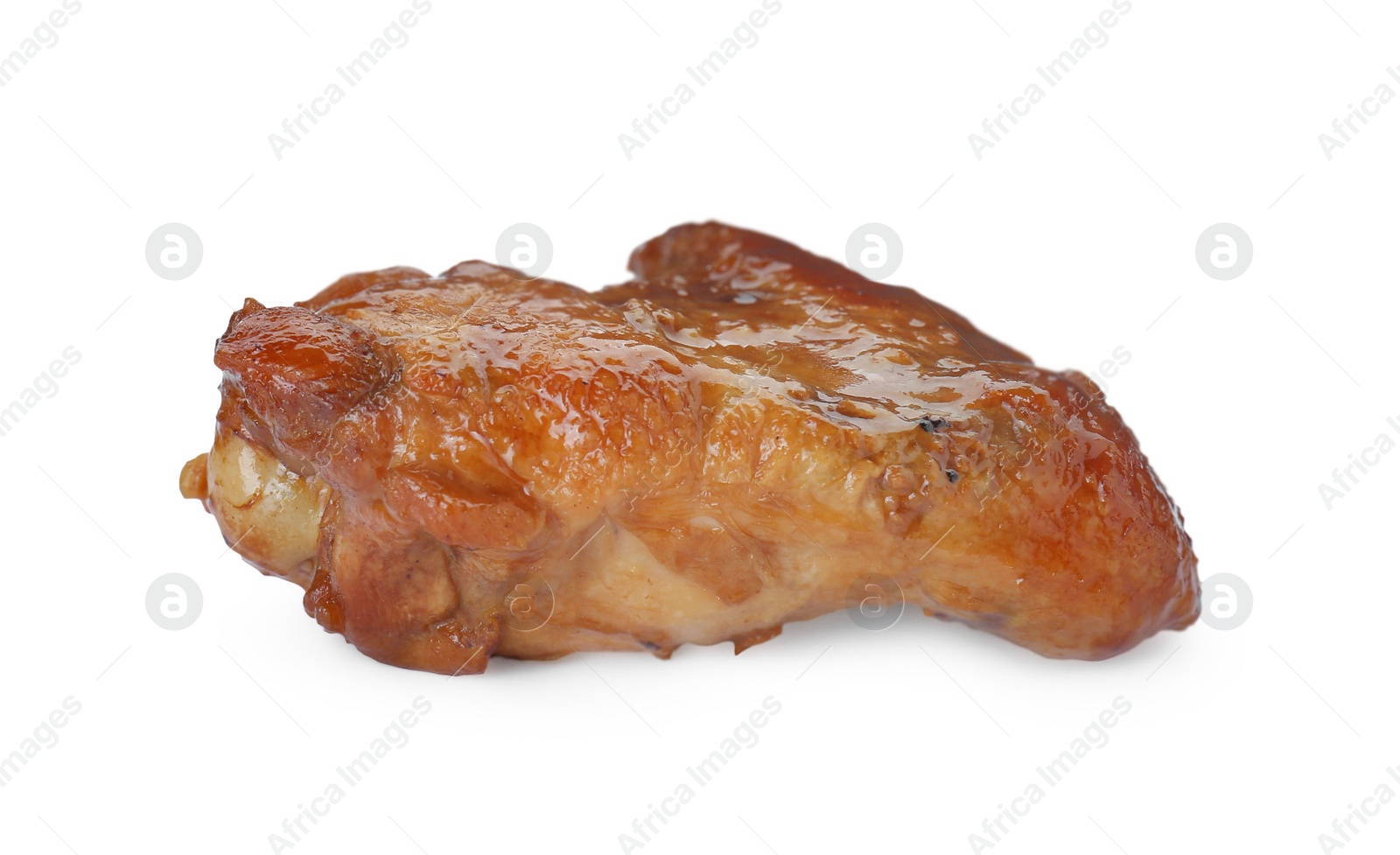 Photo of Chicken wing glazed with soy sauce isolated on white