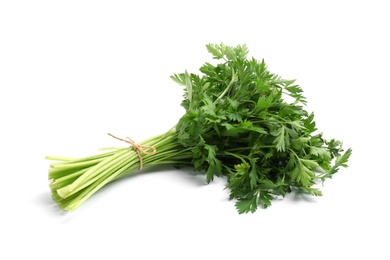 Bunch of fresh parsley isolated on white