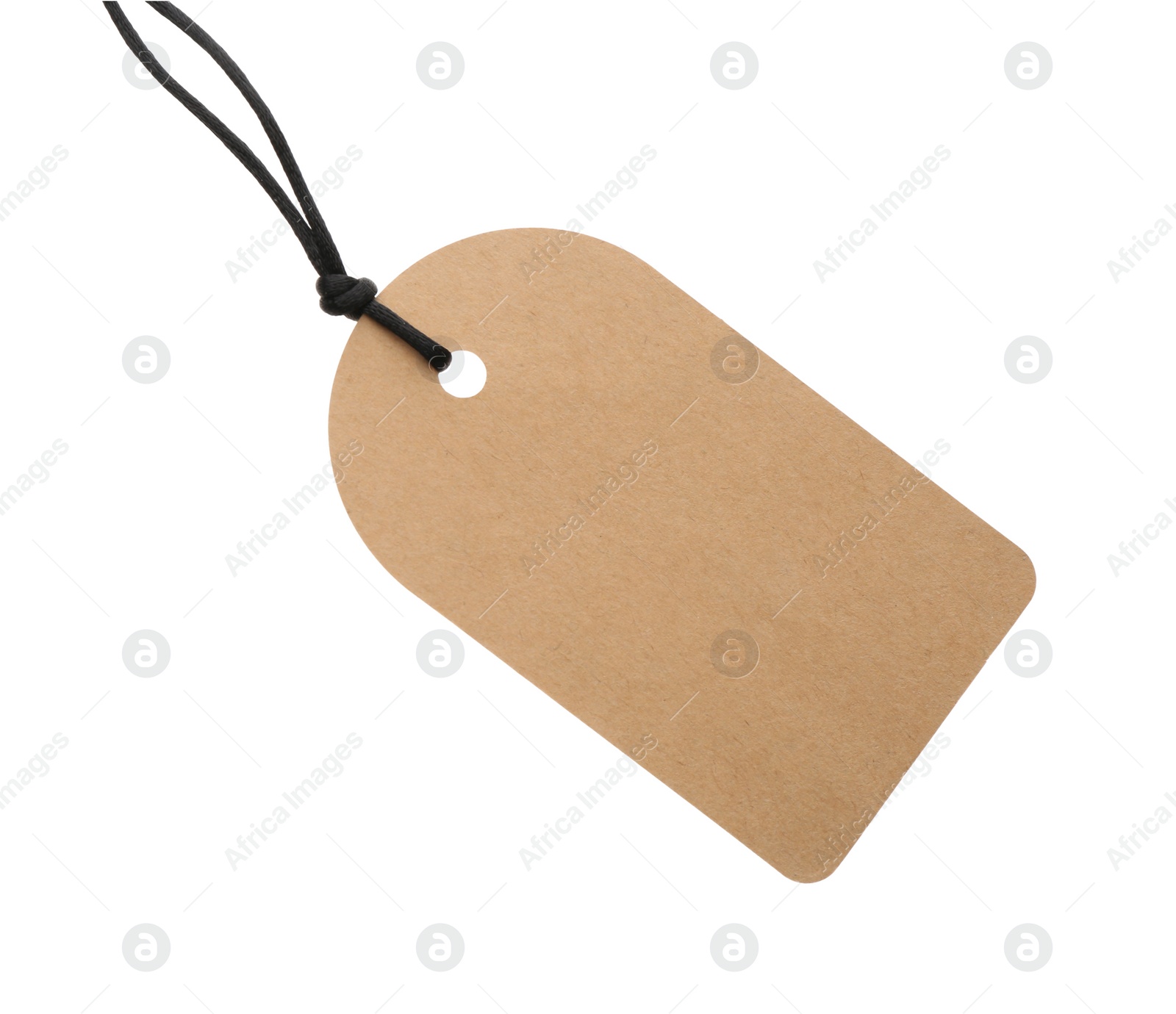 Photo of Cardboard gift tag with space for text isolated on white