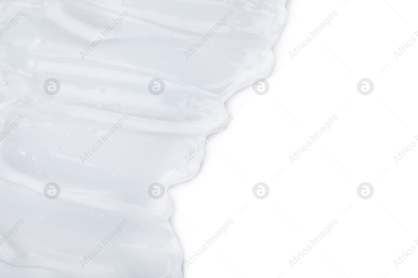 Photo of Sample of transparent cosmetic gel on light background, top view