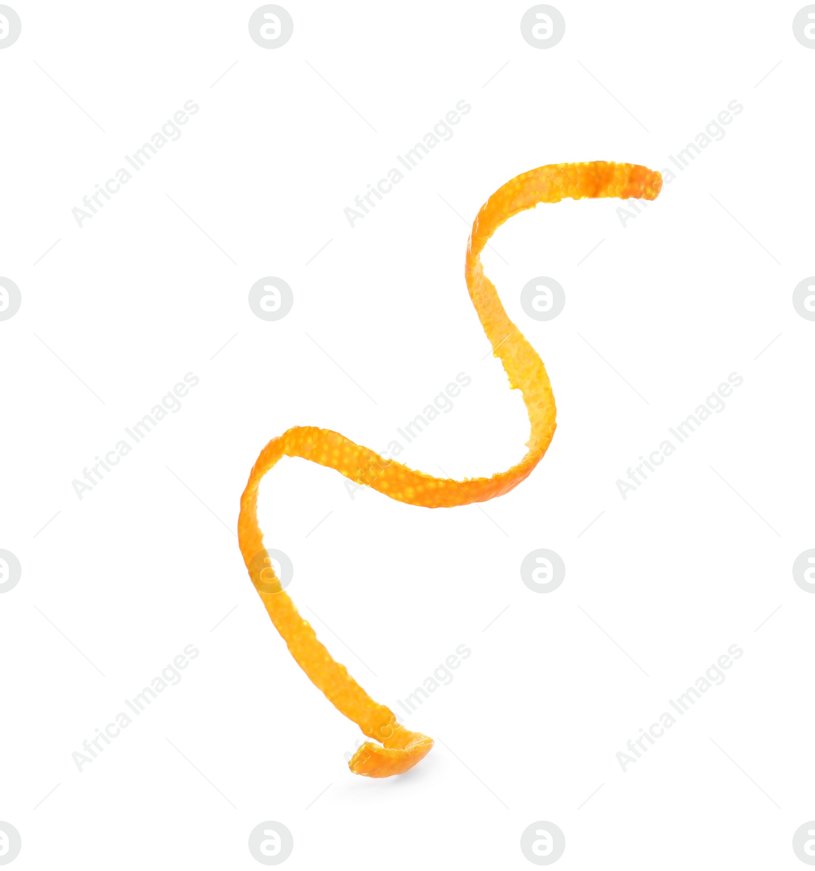 Photo of Fresh orange peel on white background, top view. Healthy fruit