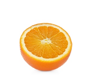 Half of ripe orange isolated on white