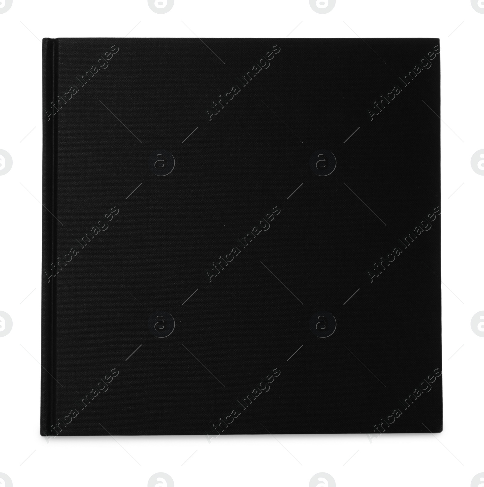 Photo of Closed book with black hard cover isolated on white