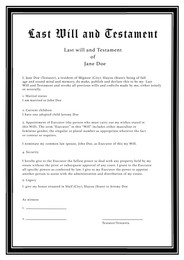 Image of Last Will and Testament of Jane Doe, illustration