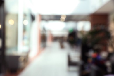 Blurred view of shopping mall interior. Bokeh effect