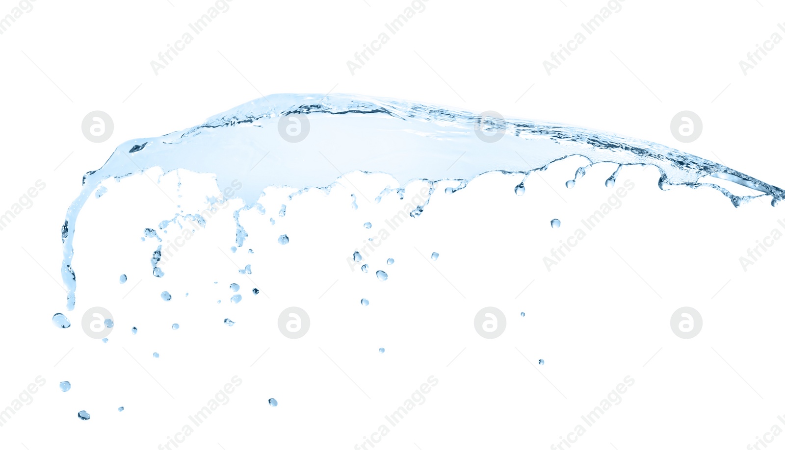 Photo of Splash of clear water on white background