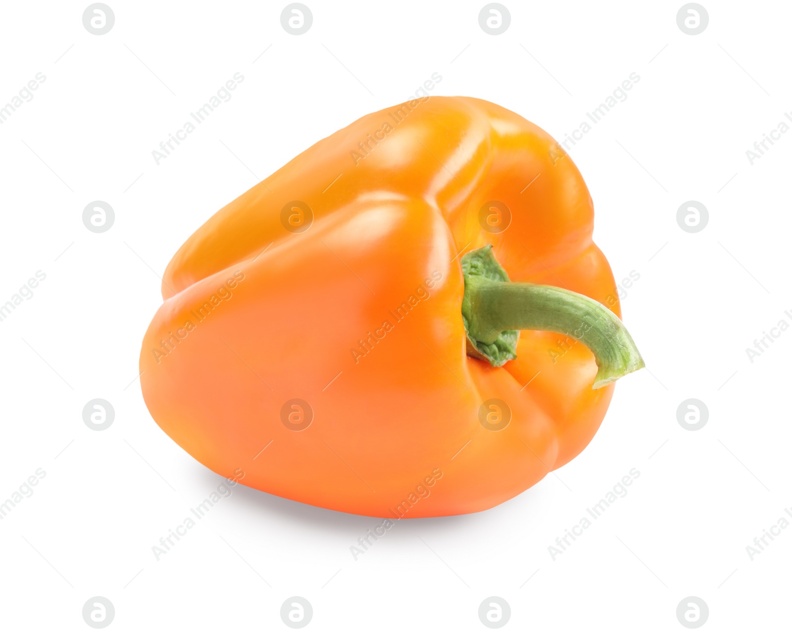 Photo of Ripe orange bell pepper isolated on white