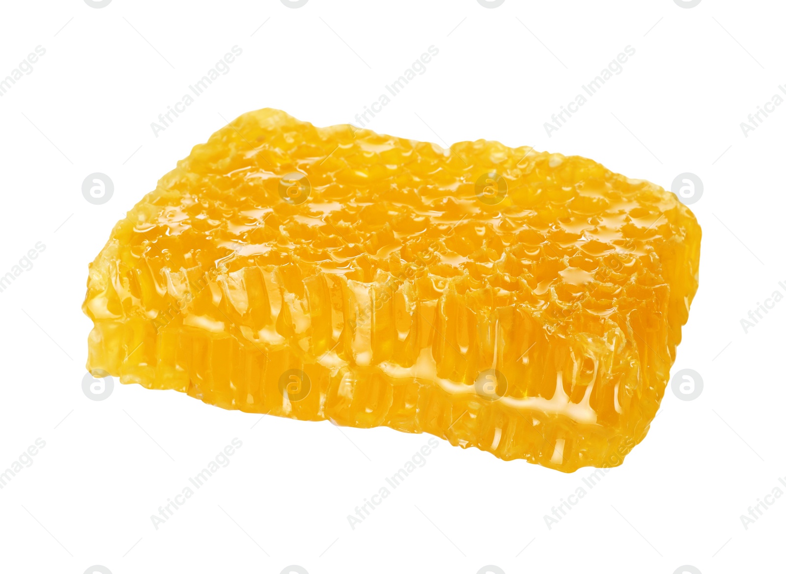 Photo of Natural honeycomb with tasty honey isolated on white