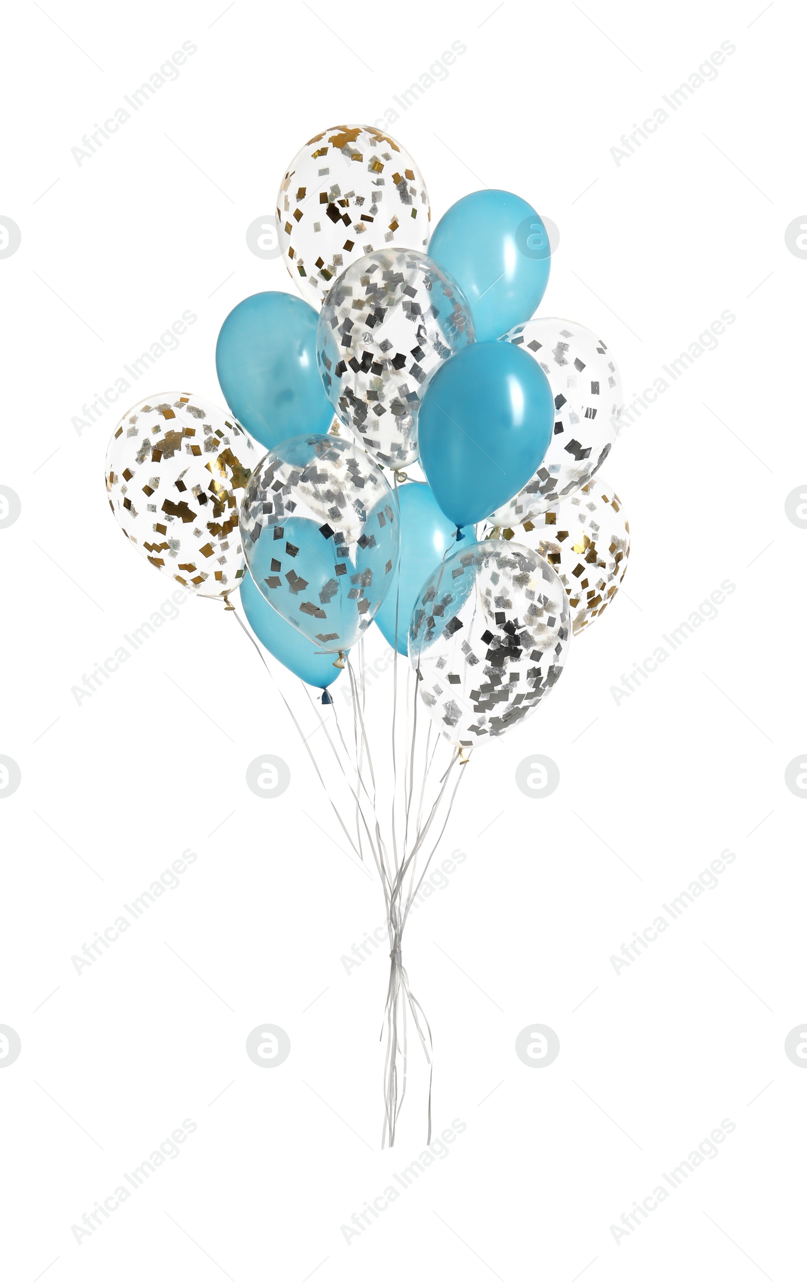 Photo of Bunch of color balloons isolated on white