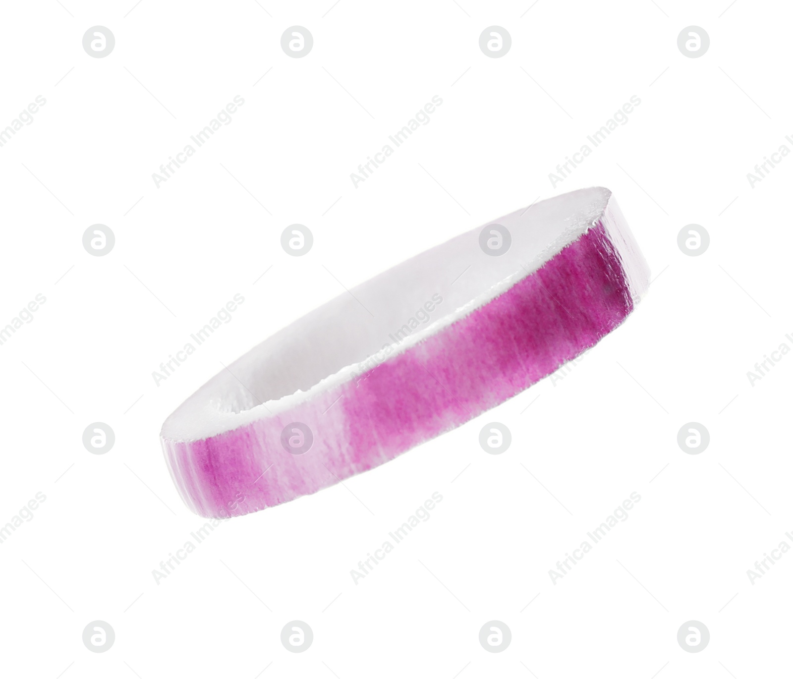 Photo of Cut red onion isolated on white. Ingredient for sandwich