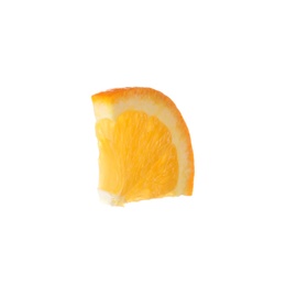 Photo of Slice of ripe orange isolated on white