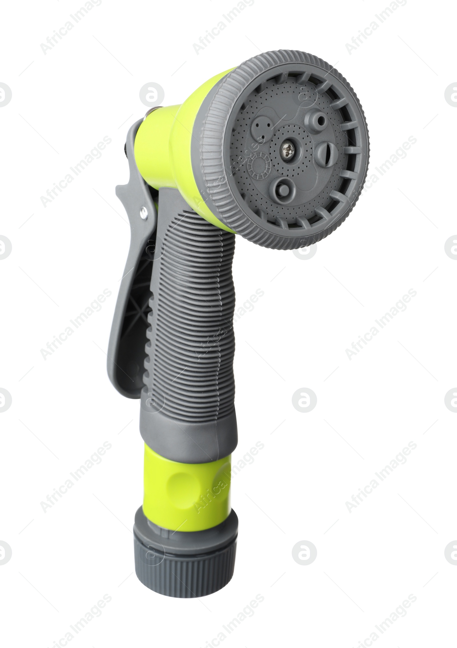 Photo of Watering hose sprinkler isolated on white. Gardening tool