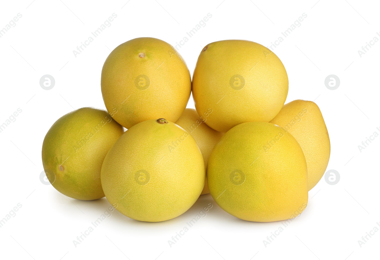 Photo of Fresh exotic pomelo fruits isolated on white