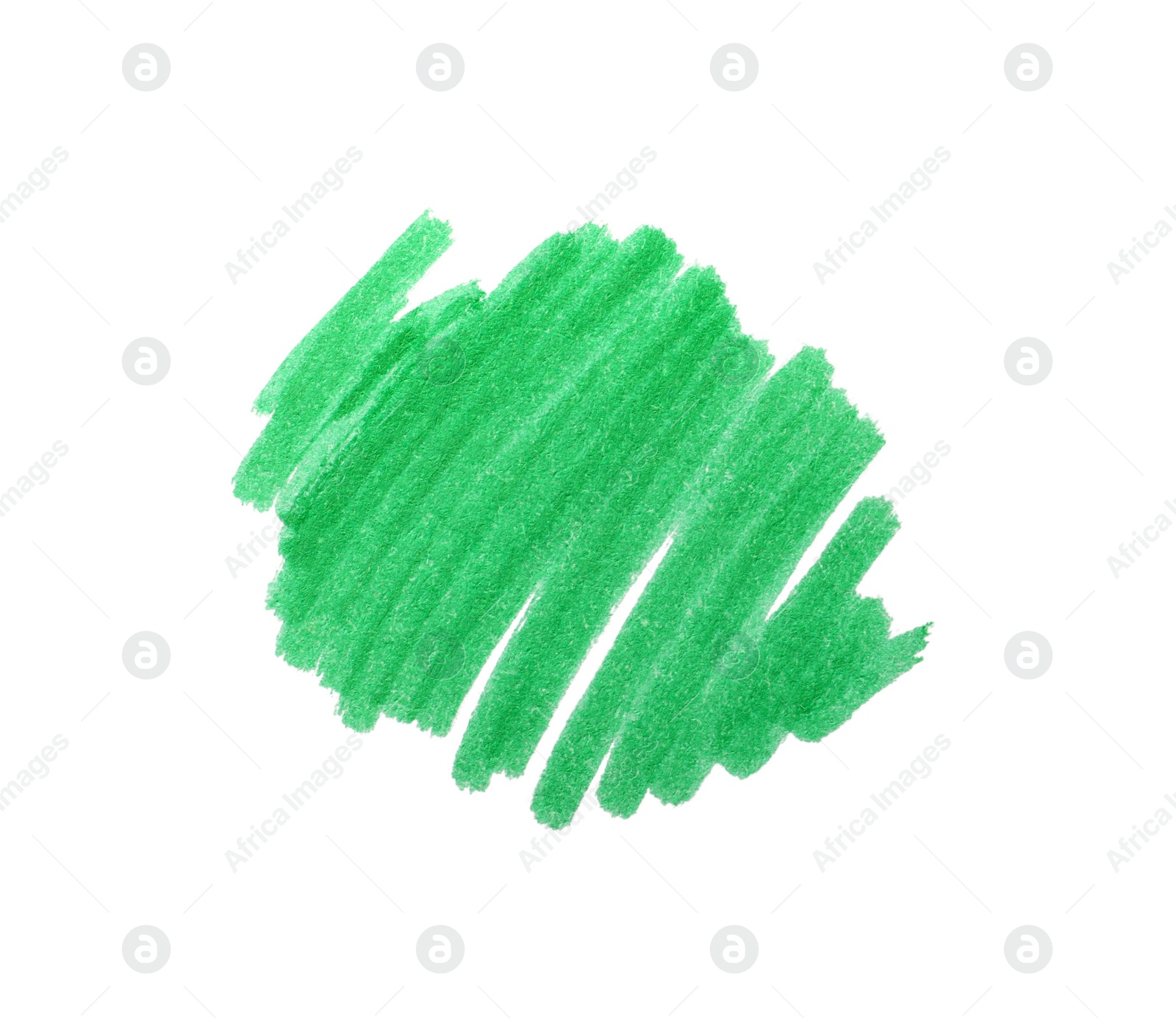 Photo of Stroke drawn with green marker isolated on white, top view