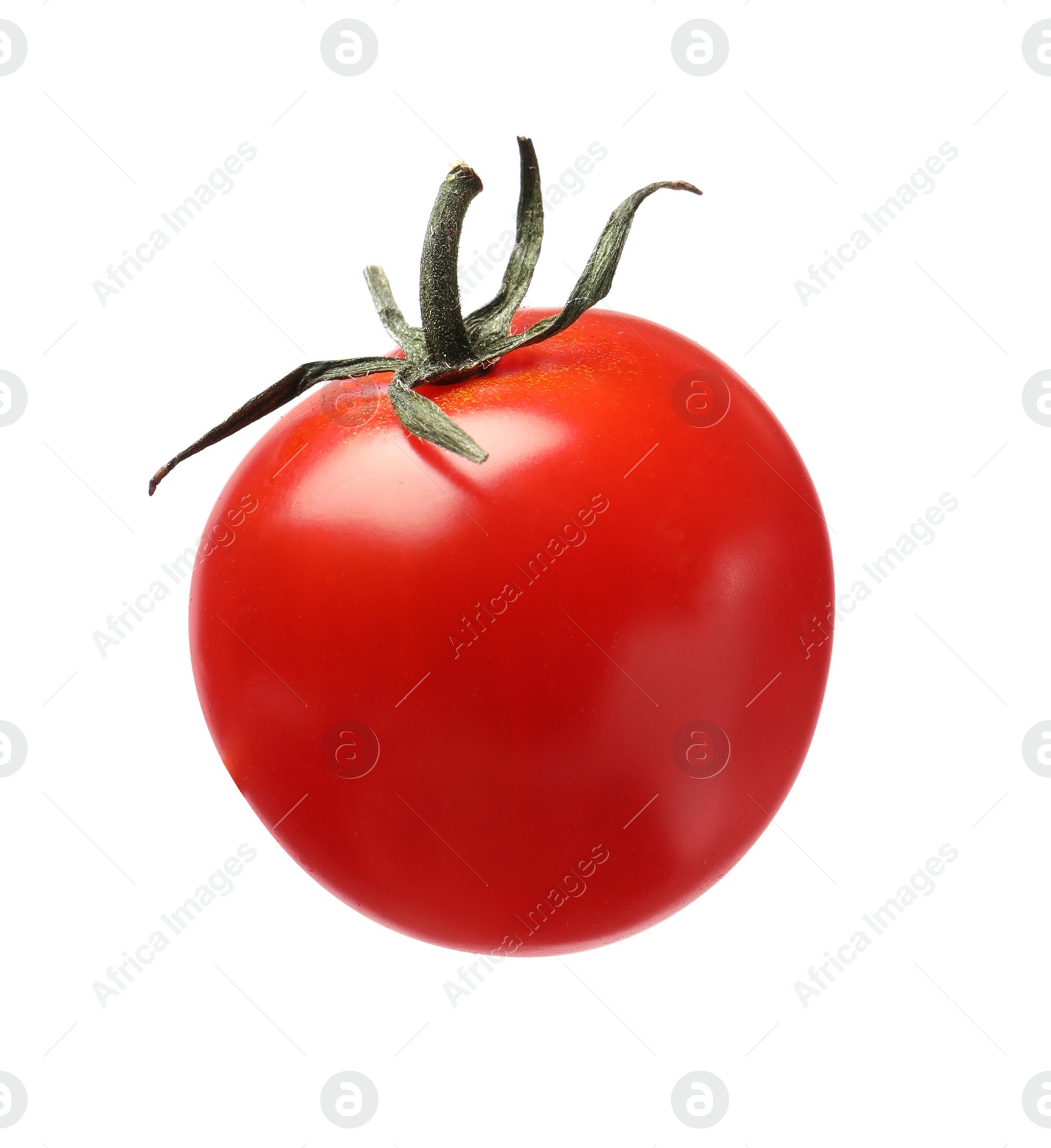 Photo of One fresh ripe tomato isolated on white