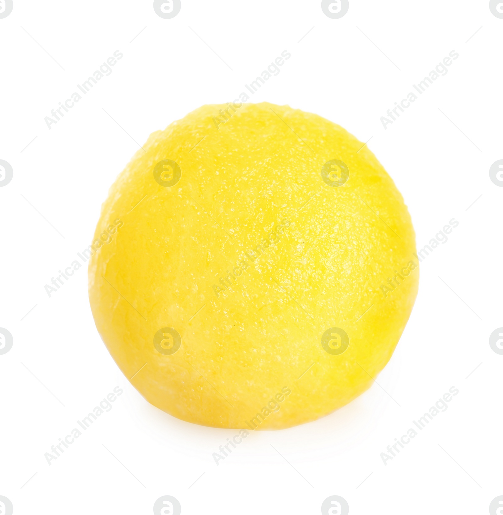 Photo of Juicy sweet melon ball on white background