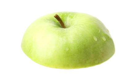 Photo of Piece of ripe green apple isolated on white