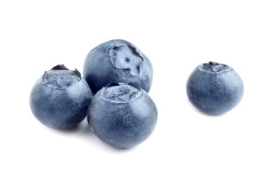 Fresh raw tasty blueberries isolated on white