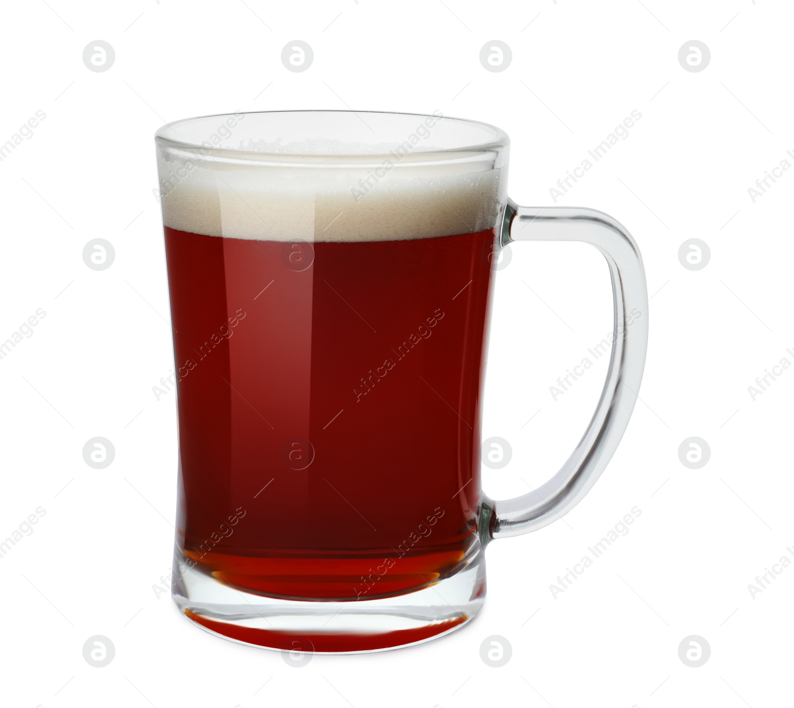 Photo of Mug of delicious kvass isolated on white