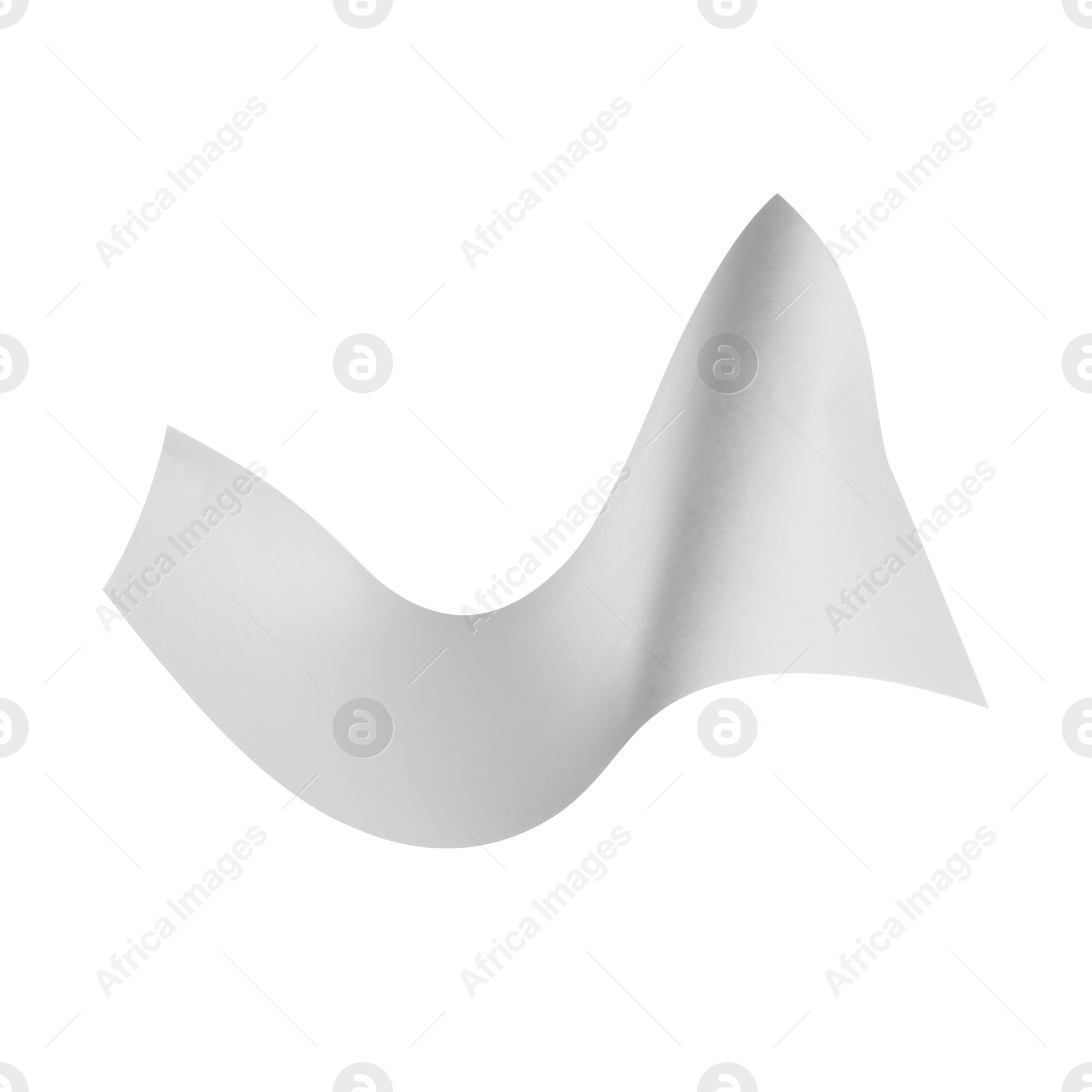 Photo of Flying blank paper sheet isolated on white