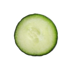 Slice of fresh cucumber isolated on white