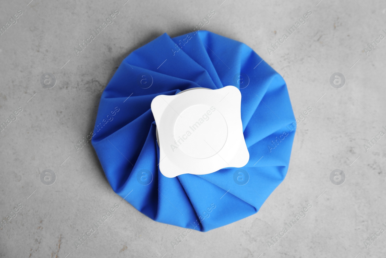 Photo of Ice pack on stone table, top view