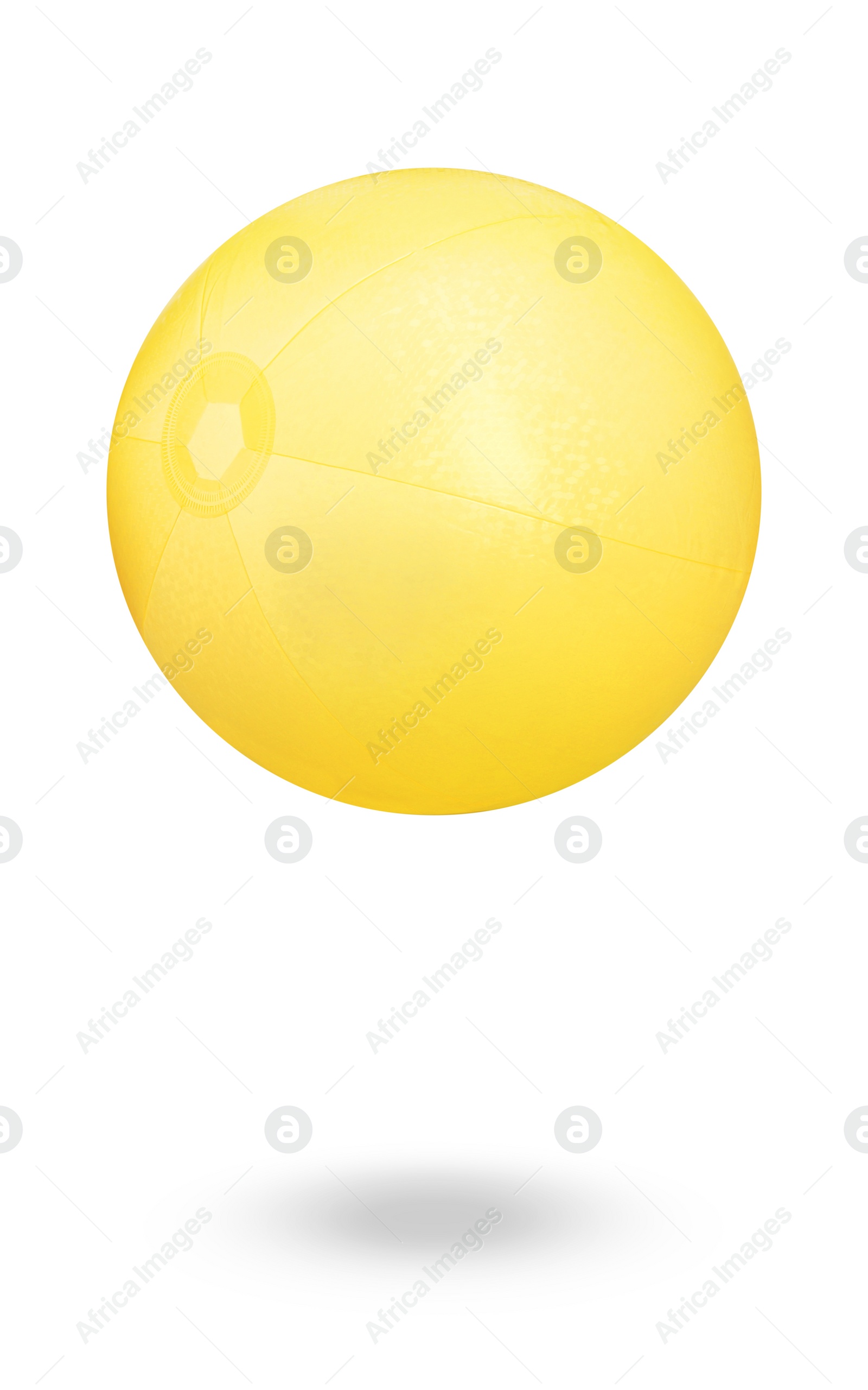 Image of Inflatable yellow beach ball on white background 