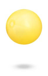Inflatable yellow beach ball on white background 