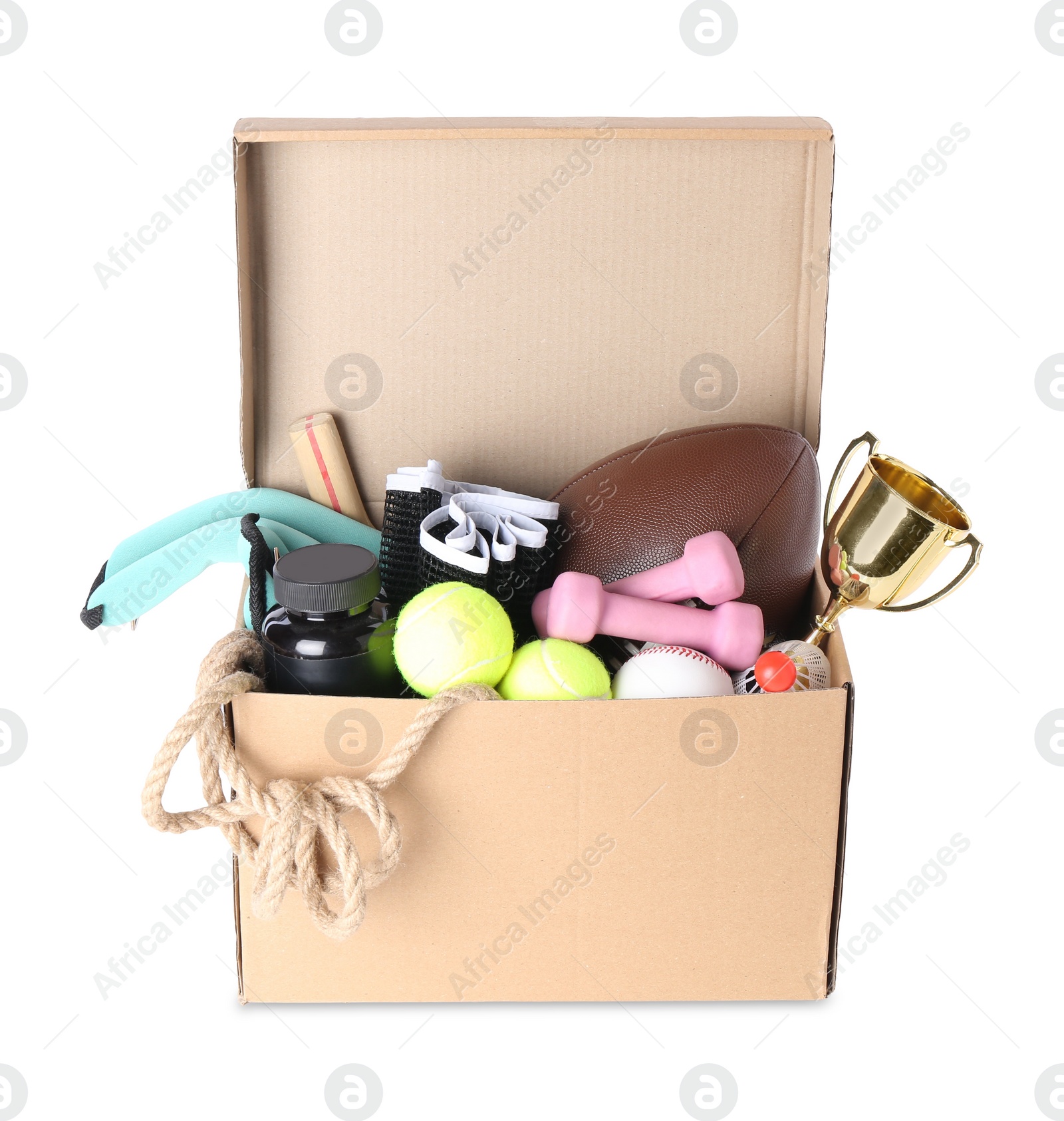 Photo of Box of unwanted stuff isolated on white