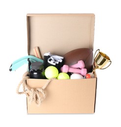 Box of unwanted stuff isolated on white