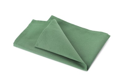 New clean green cloth napkin isolated on white