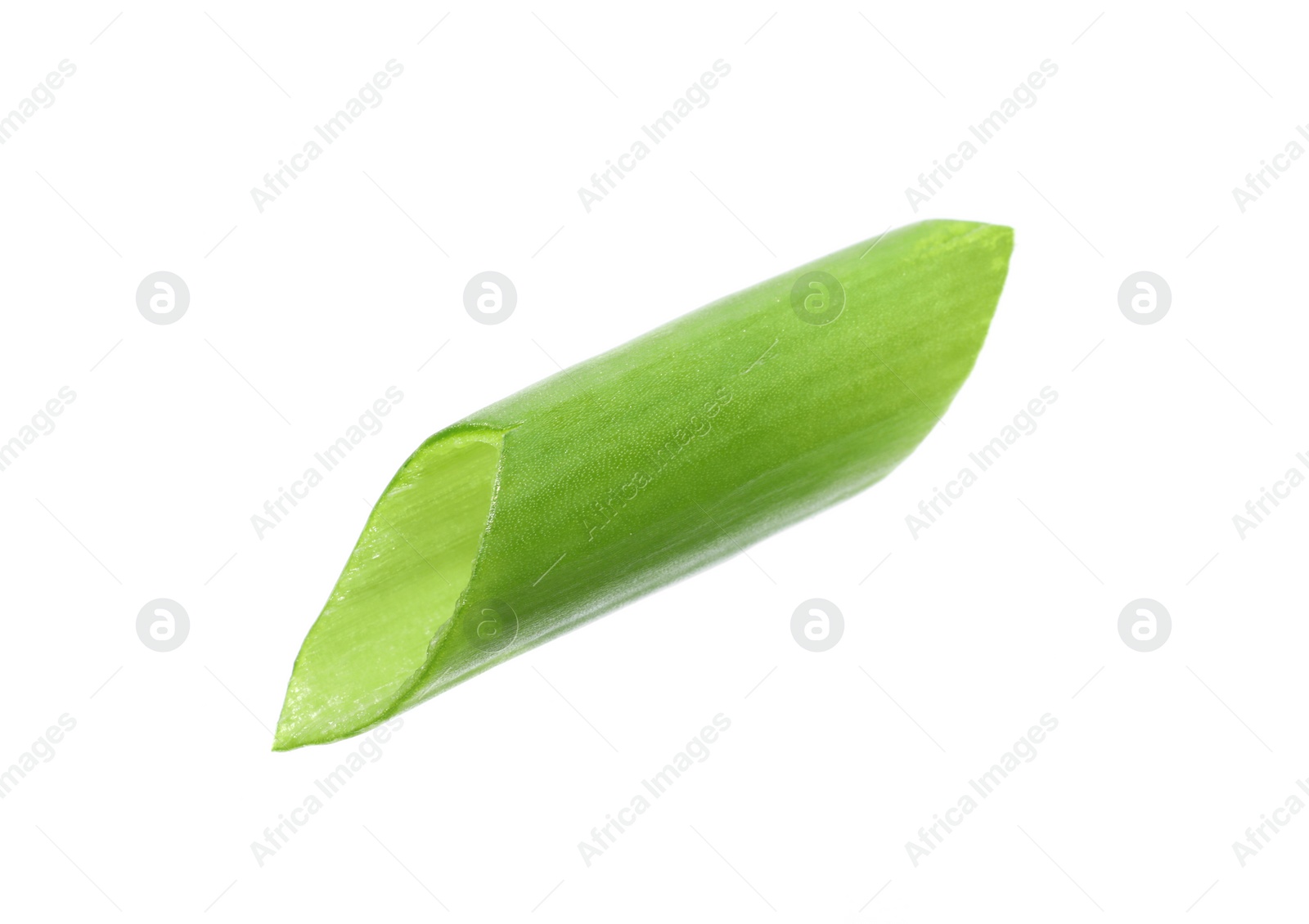 Photo of Piece of fresh green onion isolated on white