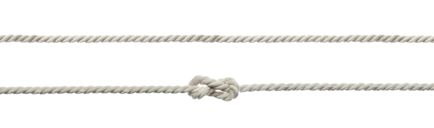 Durable organic cotton ropes on white background