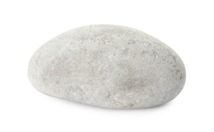 Photo of One light stone isolated on white. Sea pebble