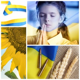Image of Collage with different beautiful photos devoted to Ukrainian culture