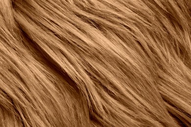 Image of Texture of brown faux fur as background, closeup