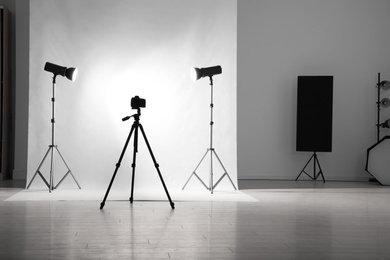 Photo of Photo studio interior with set of professional equipment