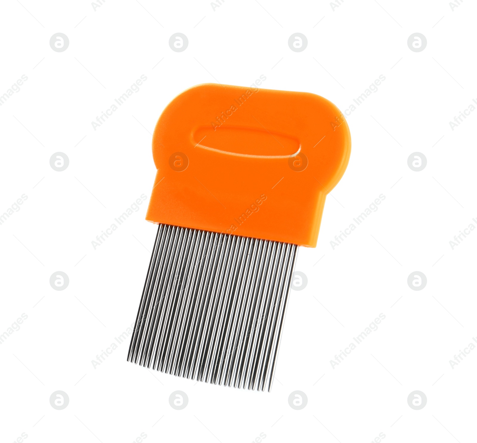 Photo of Metal comb for removing lice isolated on white