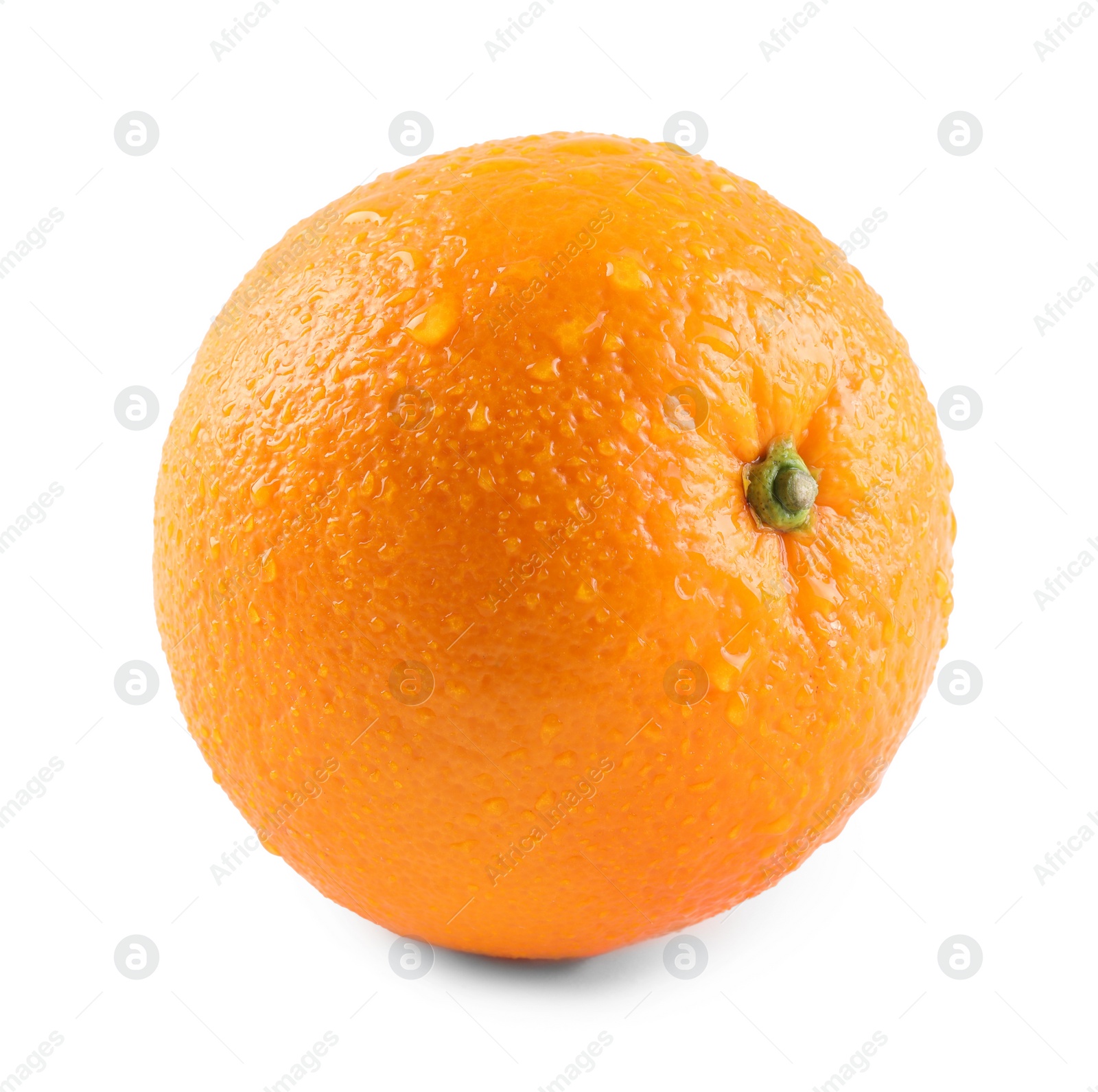 Photo of One whole ripe orange isolated on white