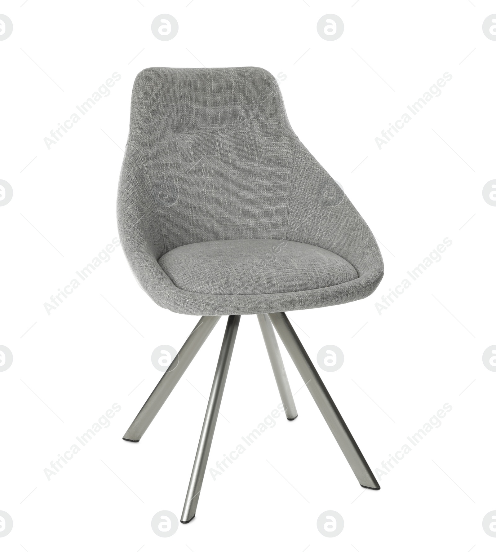 Photo of Stylish comfortable grey chair isolated on white