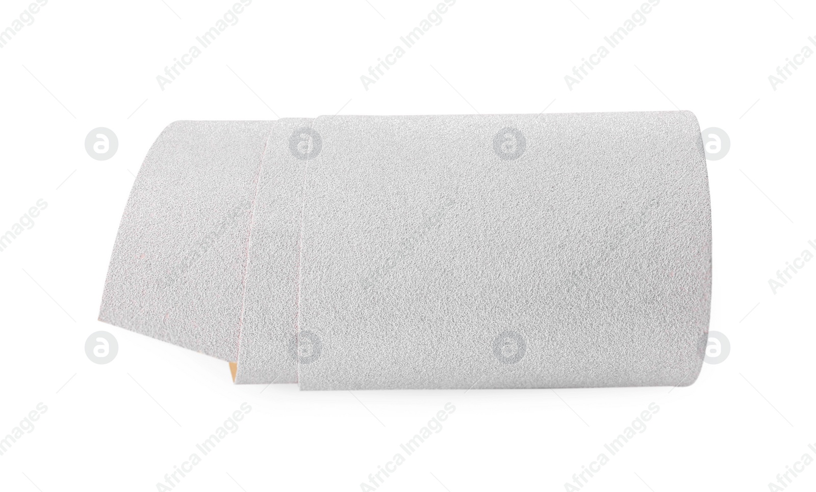 Photo of Sheet of coarse sandpaper isolated on white