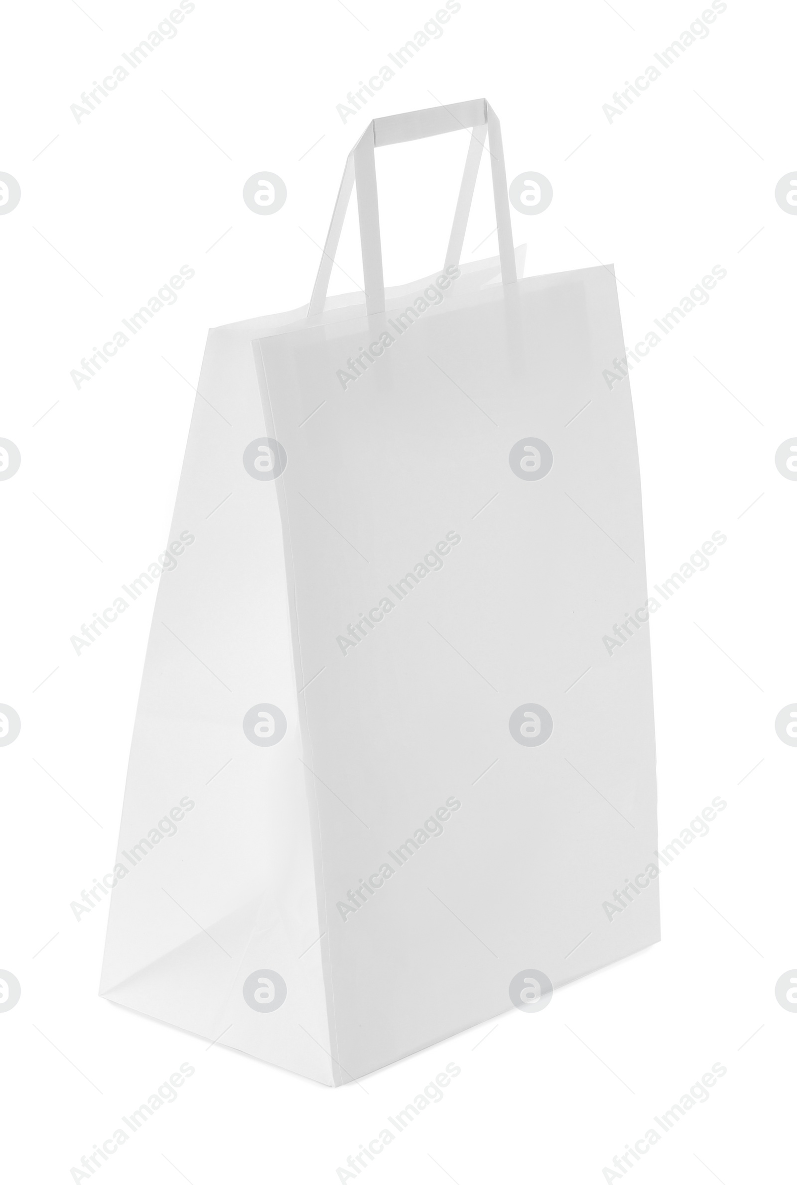 Photo of One new paper bag isolated on white