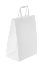 Photo of One new paper bag isolated on white