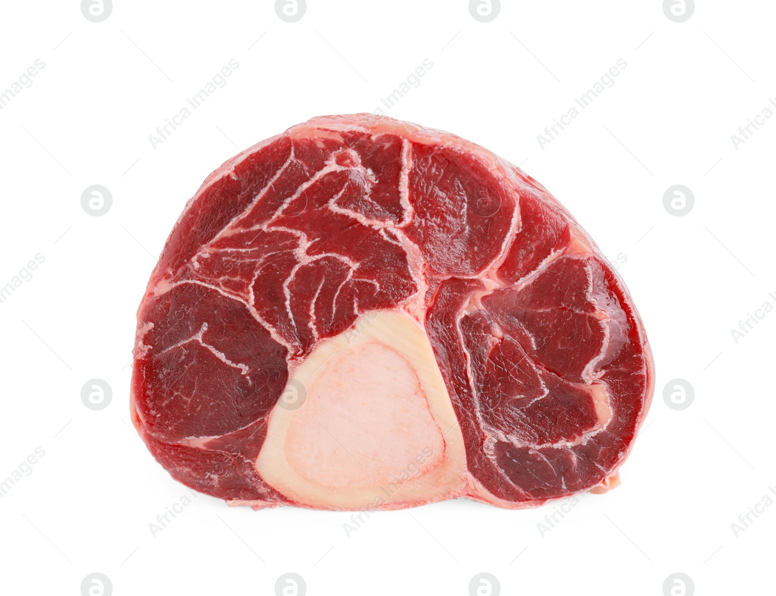 Photo of Piece of raw beef meat isolated on white