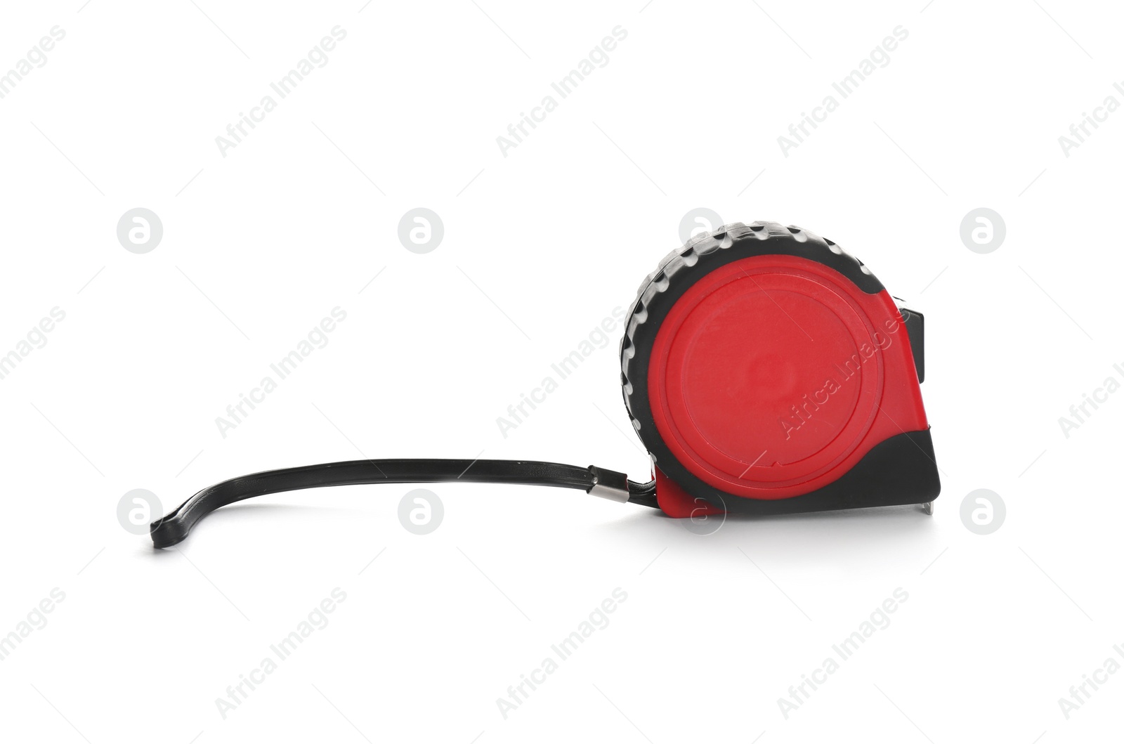 Photo of Measuring tape on white background. Plumber's instrument