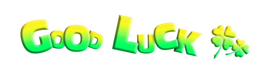 Image of Good luck wish. Creative card with text, banner design